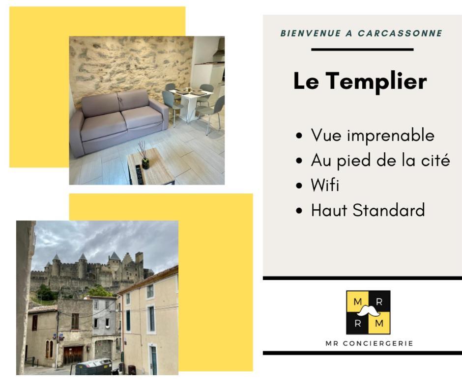 Le Templier Vue Cite Pied Cite Medievale Neuf Carcassone Kültér fotó